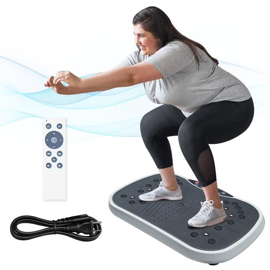 Vibration Plate Exercise Machine - Whole Body Workout Vibration Fitness Platform, Home Training Equipment For Weight Loss & Toning Grey