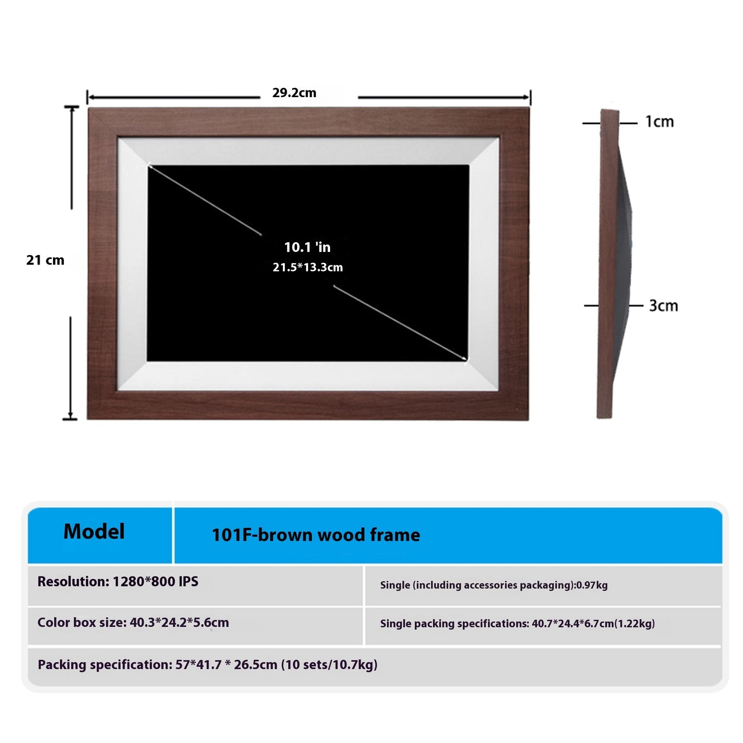 101 Inch WiFi Digital Photo Frame IPS Touch Screen