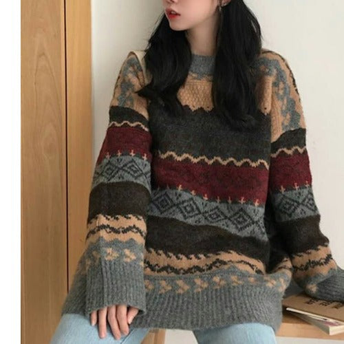 New Korean Style Loose Outer Wear Retro Hong Kong Style Long-sleeved Jacket