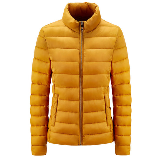 Simple Women's Stand-up Collar In Accordance With The Season Single Cotton Coat Solid Color