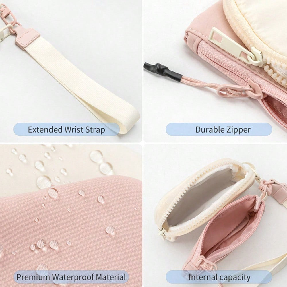 KeyChain Wallet Wristlet Wallets For Women Mini Zip Dual Pouch Wristlet