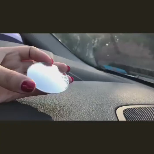 Car borderless small round mirror 360 degree reversing blind spot mirror convex mirror rear view rotating mirror glass small round mirror