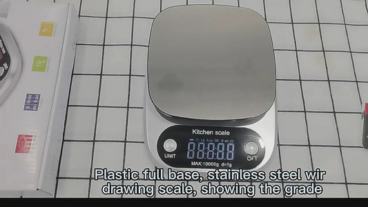 Digital Kitchen Food Diet Scale, Multifunction Weight Balance 22lbs 1g Kitchen Scale Stainless Steel Weighing Scale For Food Diet Postal Balance Measuring